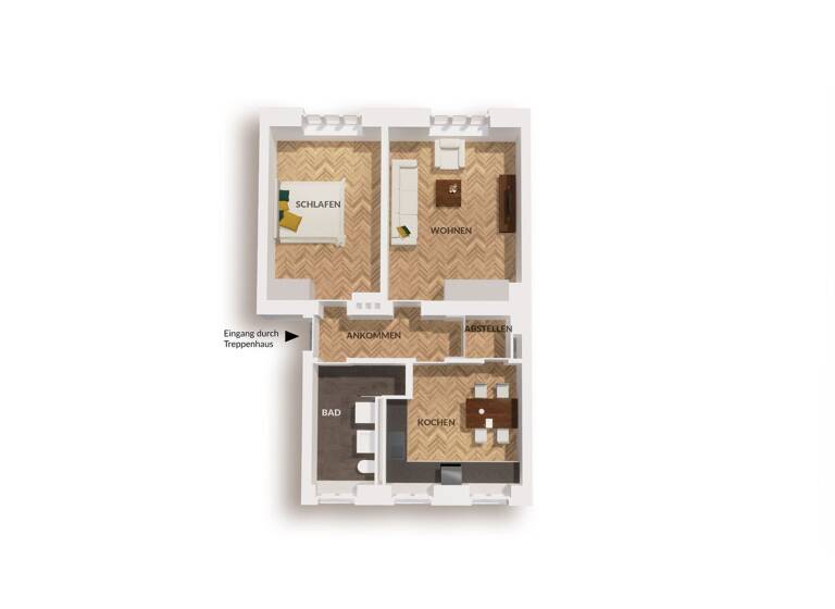 Wohnung zur Miete - Erstbezug 1.050 € 2 Zimmer 70 m² 1. Geschoss frei ab 01.07.2026 Grimmstraße 23 Löbervorstadt Erfurt 99096