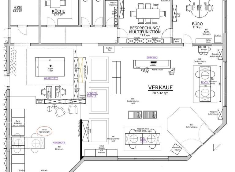 Bürofläche zur Miete 2.200 € 3 Zimmer 43,7 m² Bürofläche Wallenhorst 49134