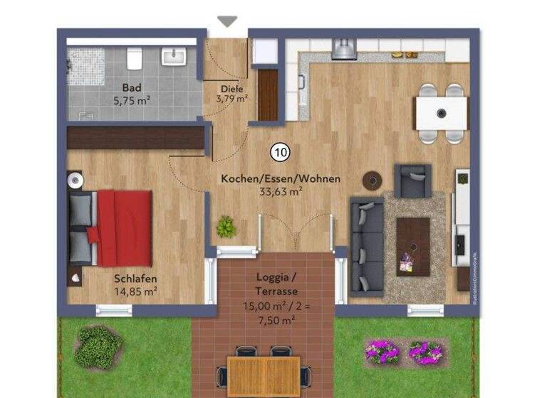 Wohnung zur Miete - Erstbezug 1.080 € 2 Zimmer 65,5 m² EG frei ab 01.06.2026 Steigenberg Penzberg 82377