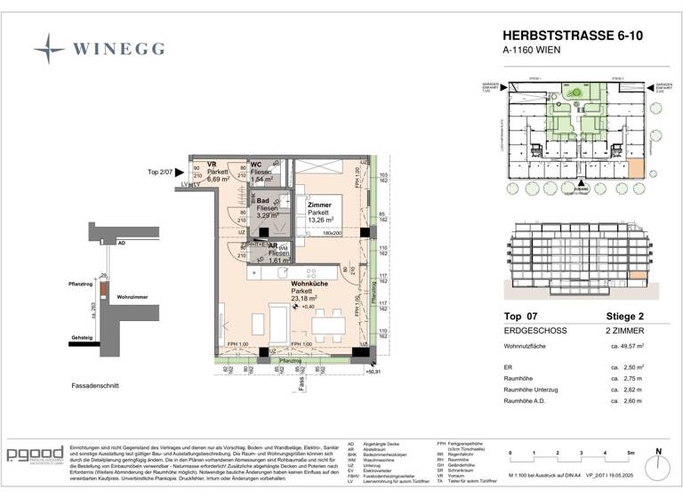 Wohnung zum Kauf - Erstbezug 261.300 € 2 Zimmer 49,6 m² EG Herbststraße 6-10 Wien 1160