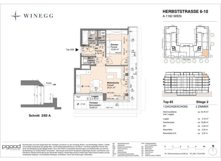 Wohnung zum Kauf - Erstbezug 413.700 € 2 Zimmer 50,6 m² 5. Geschoss Herbststraße 6-10 Wien 1160