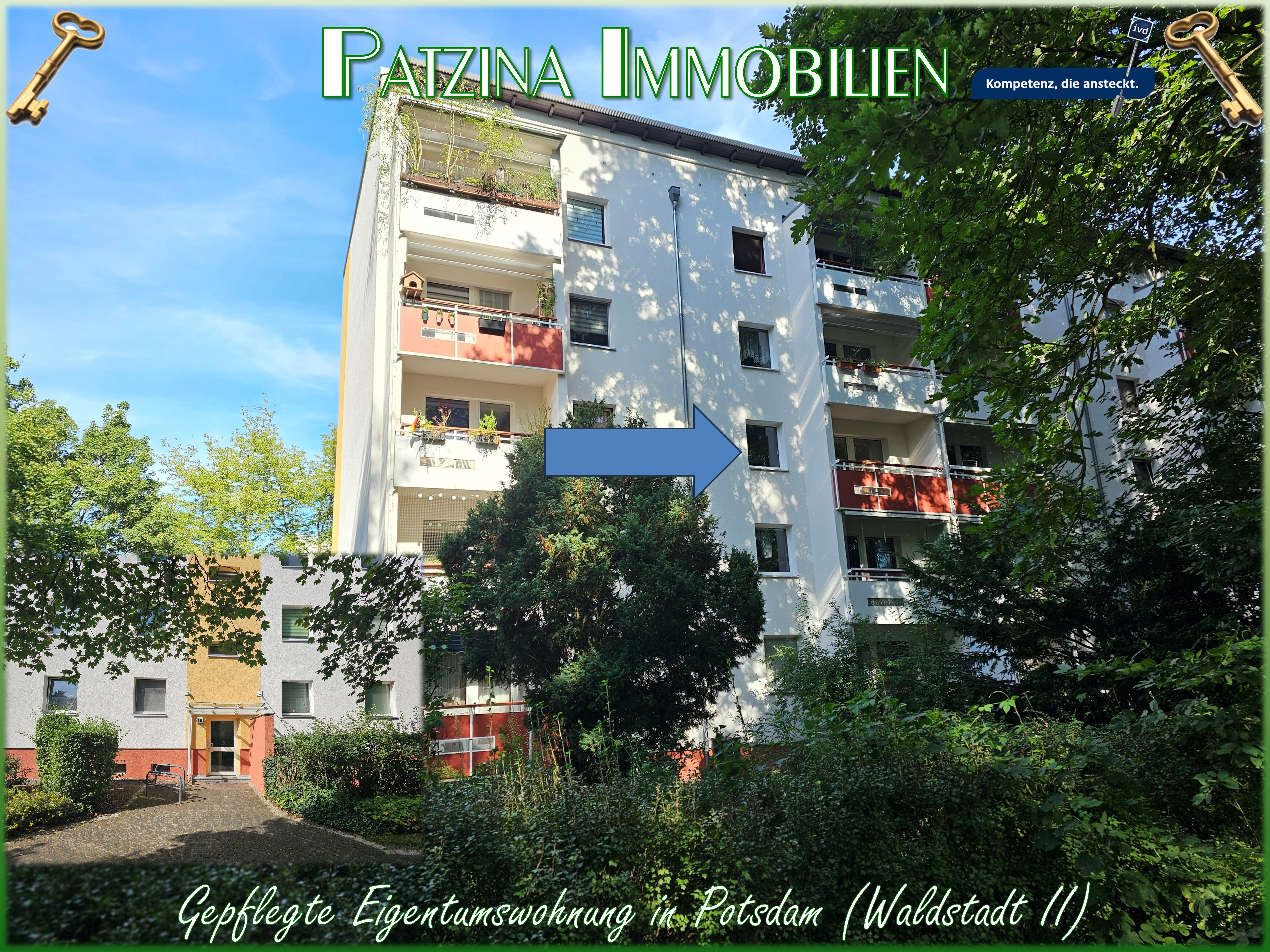 Wohnung zum Kauf 215.000 € 3 Zimmer 61,4 m²<br/>Wohnfläche 2.<br/>Geschoss ab sofort<br/>Verfügbarkeit Zum Jagenstein 10 Waldstadt II Potsdam 14478