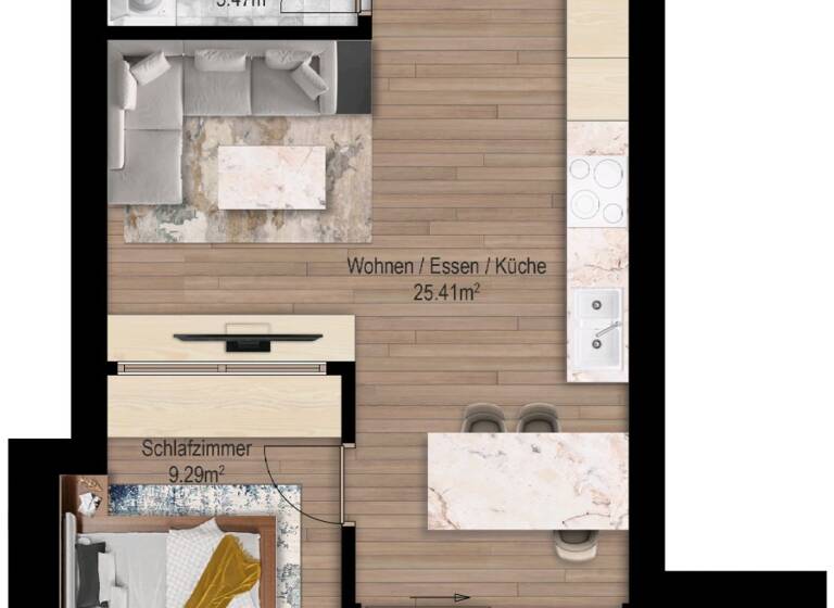 Wohnung zum Kauf provisionsfrei 289.000 € 2 Zimmer 38,2 m² 1. Geschoss Lange Äcker 10 Dornbirn 6850