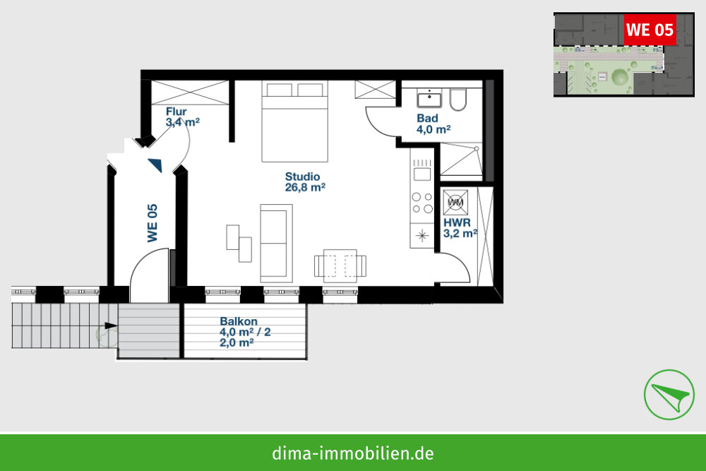 Wohnung zum Kauf 219.000 € 1 Zimmer 39,4 m²<br/>Wohnfläche 1.<br/>Geschoss Queckstraße 15 Altlindenau Leipzig 04177