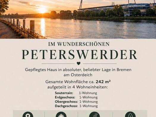 Mehrfamilienhaus zum Kauf provisionsfrei 749.000 € 8 Zimmer 242 m² 154 m² Grundstück Peterswerder Ost 28205