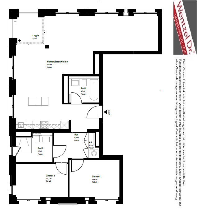 Wohnung zur Miete 2.542 € 3 Zimmer 100 m²<br/>Wohnfläche 1.<br/>Geschoss 01.01.2025<br/>Verfügbarkeit Baakenallee 23 HafenCity Hamburg 20457