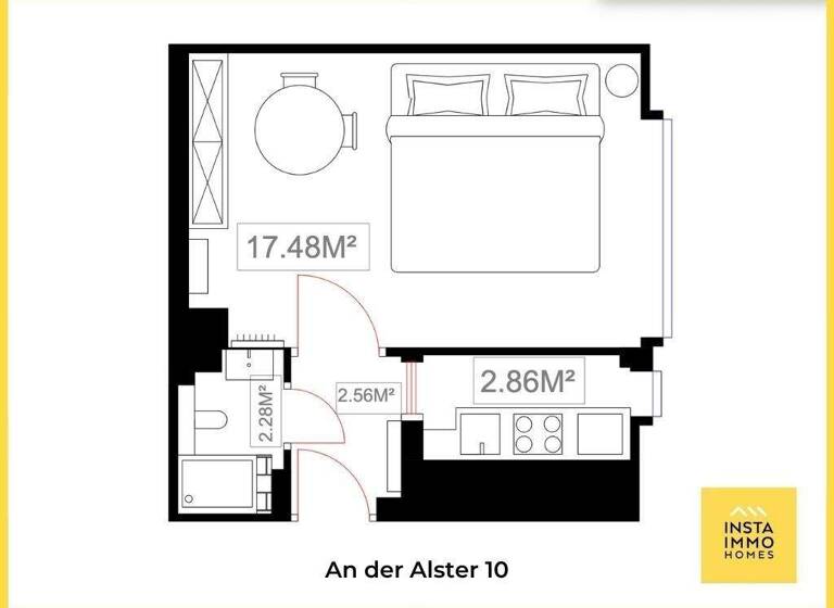 Studio zum Kauf 248.000 € 1 Zimmer 25 m² 4. Geschoss An der Alster 10 St. Georg Hamburg 20099