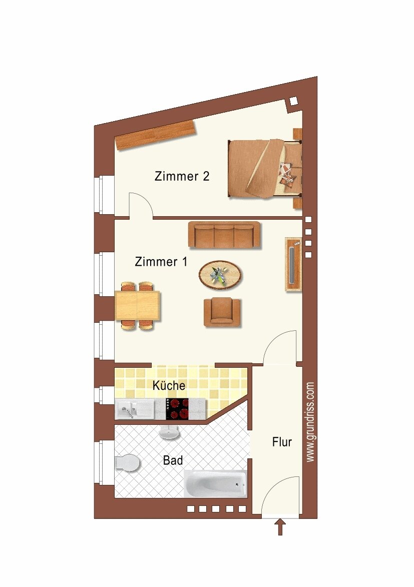 Wohnung zur Miete 449 € 2 Zimmer 45,5 m²<br/>Wohnfläche 3.<br/>Geschoss Olvenstedter Straße 49a Olvenstedter Platz Magdeburg 39108