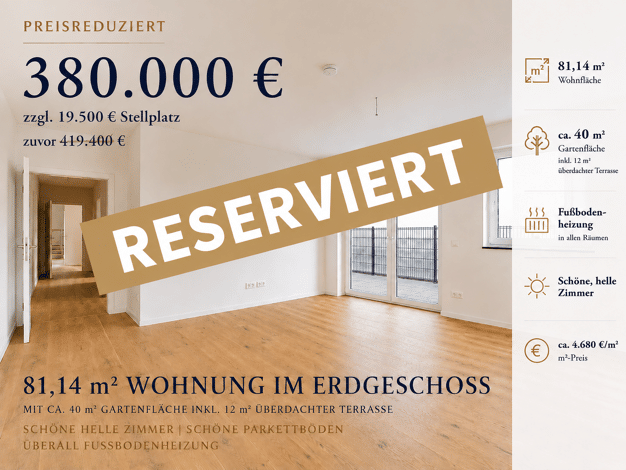 Terrassenwohnung zum Kauf - Erstbezug provisionsfrei 380.000 € 3 Zimmer 81,1 m² frei ab sofort Flurstraße 82 Nordstadt Fürth 90765