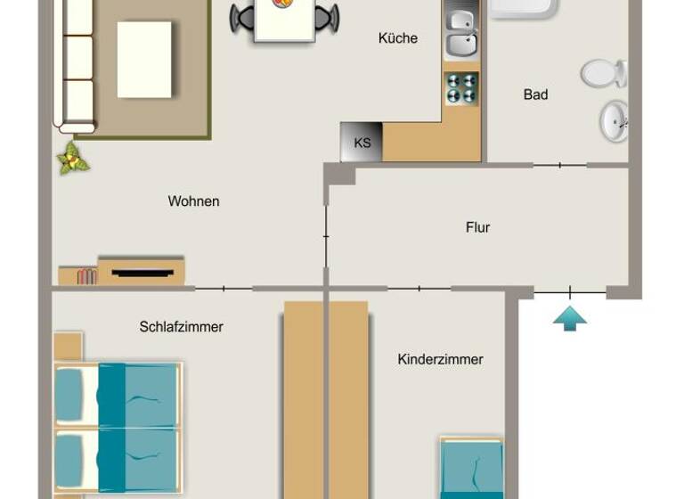 Wohnung zur Miete 451 € 3,5 Zimmer 50,1 m² EG An der Vogelscher 9A Alstedde Lünen 44534