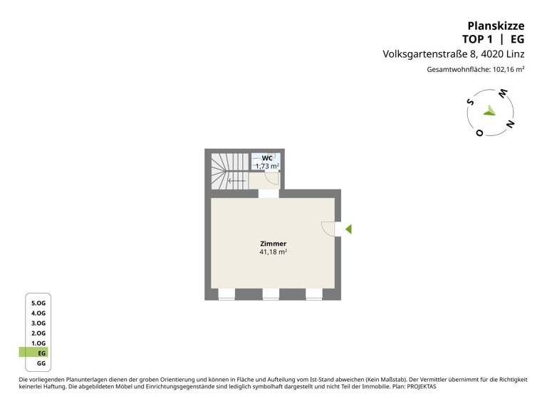 Maisonette zum Kauf 339.000 € 2,5 Zimmer 102,2 m² EG Volksgartenstraße 8 Linz 4020