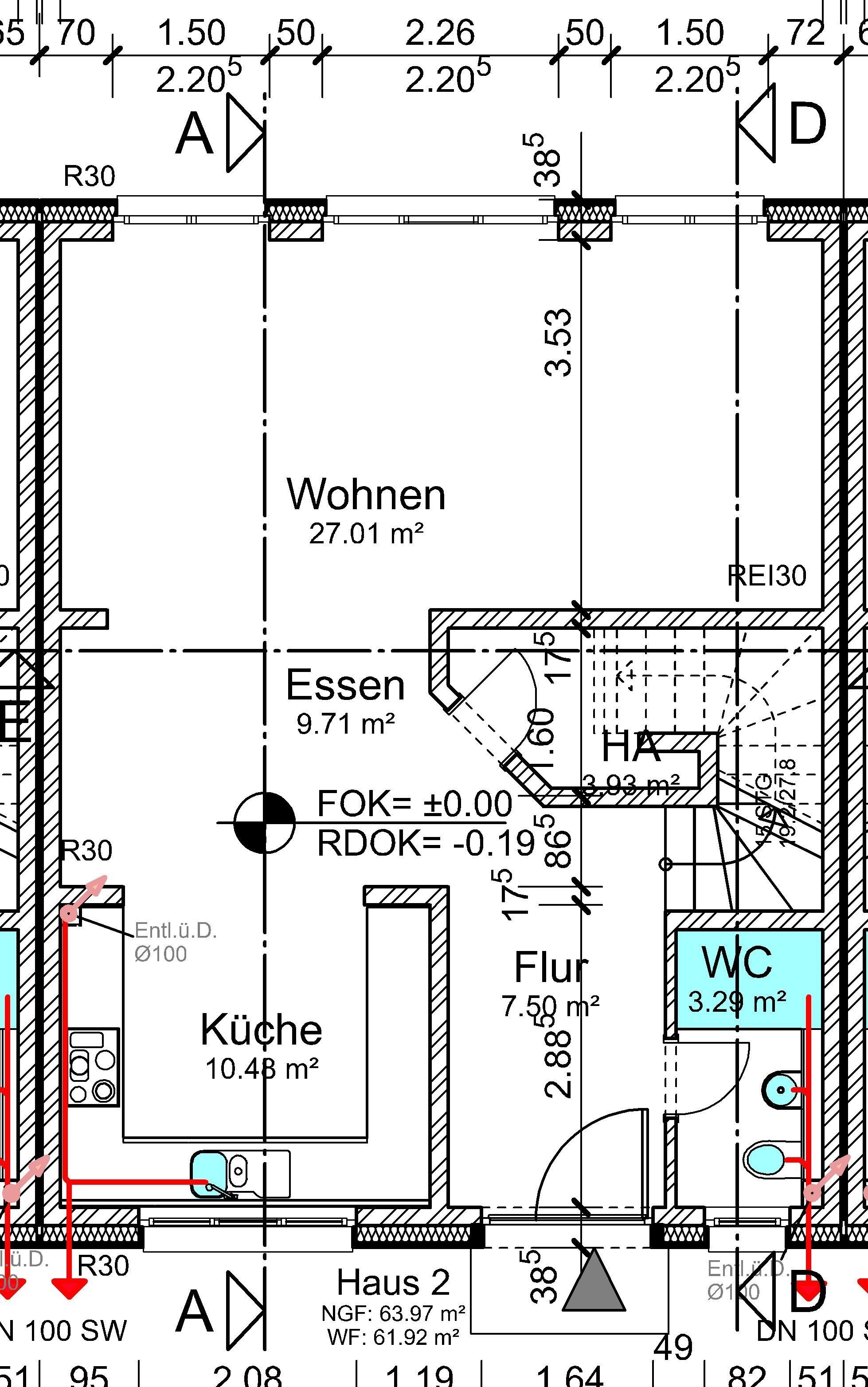 Reihenmittelhaus zur Miete 1.900 € 5,5 Zimmer 155 m²<br/>Wohnfläche 300 m²<br/>Grundstück Blasfeld 10r Wulfsdorf Lübeck 23560