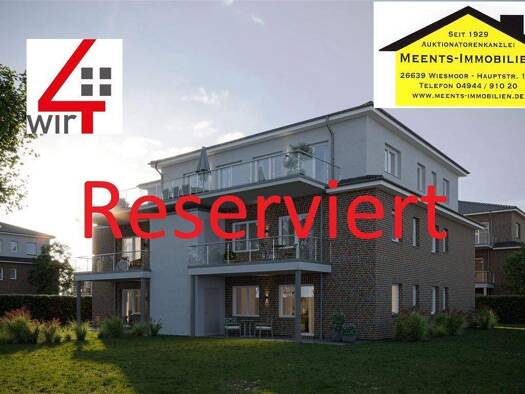 Wohnung zum Kauf - Erstbezug provisionsfrei 489.000 € 4 Zimmer 148,3 m² frei ab sofort Wiesmoor 26639