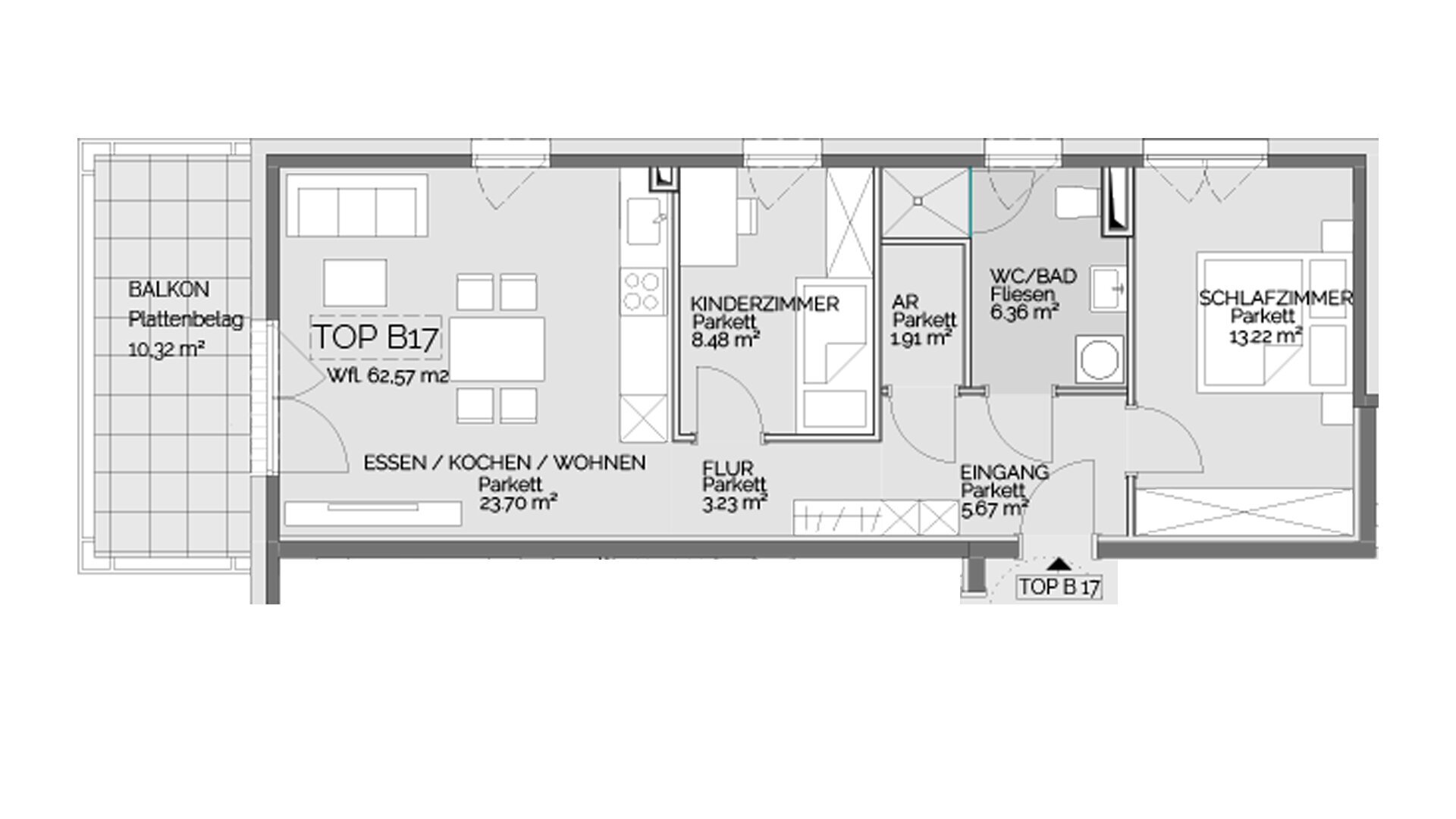 Wohnung zum Kauf 264.000 € 3 Zimmer 62,6 m²<br/>Wohnfläche Liezen 8940