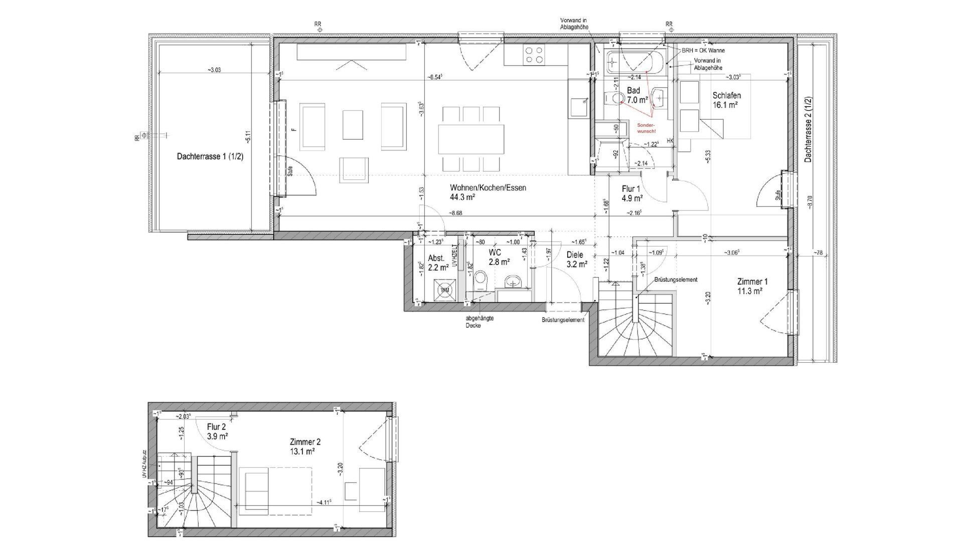 Penthouse zum Kauf provisionsfrei 615.000 € 4 Zimmer 119 m²<br/>Wohnfläche 3.<br/>Geschoss 01.01.2025<br/>Verfügbarkeit Dietesheim Mühlheim am Main 63165