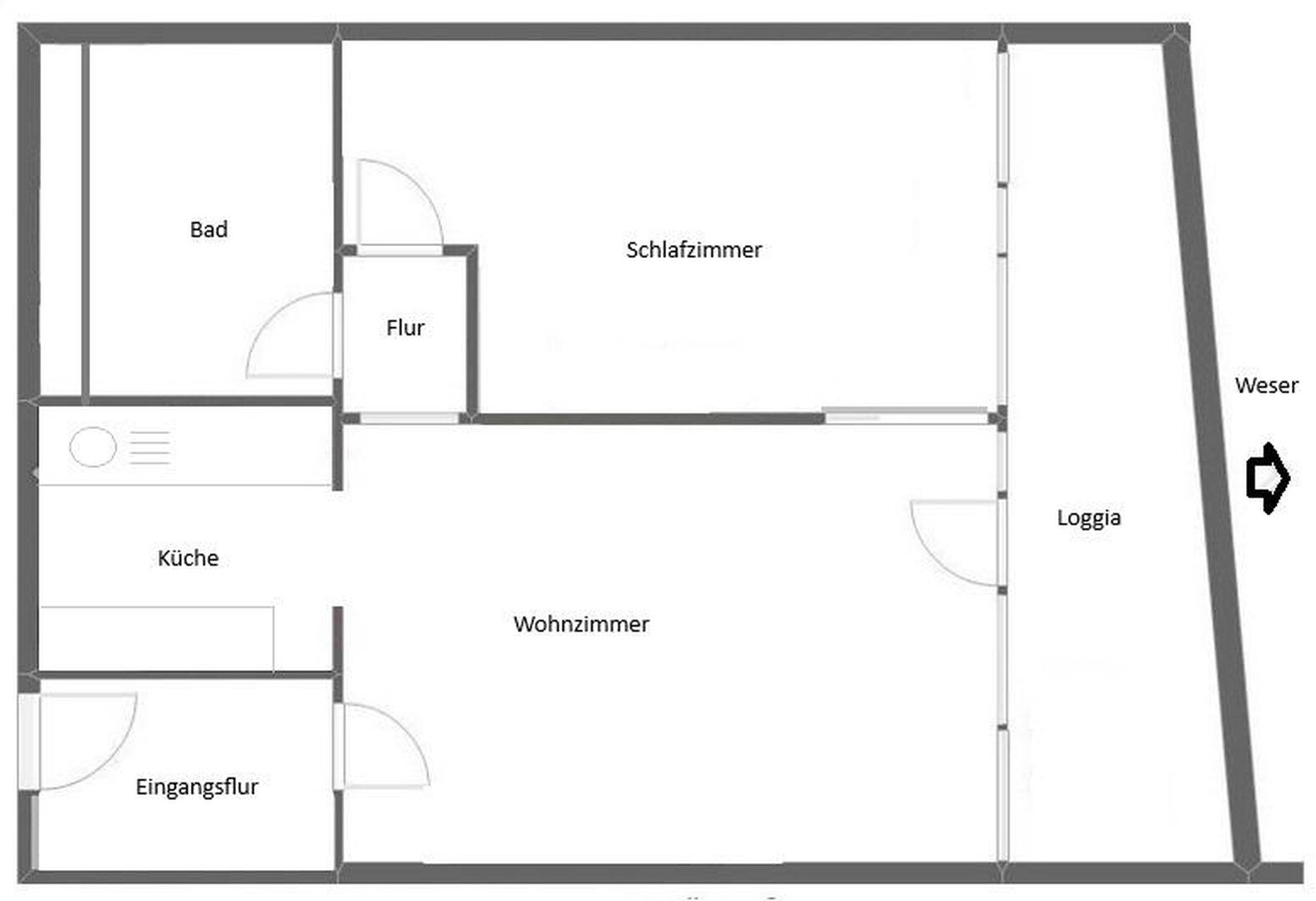 Wohnung zum Kauf provisionsfrei 225.000 € 2 Zimmer 55 m²<br/>Wohnfläche Mitte - Süd Bremerhaven 27568