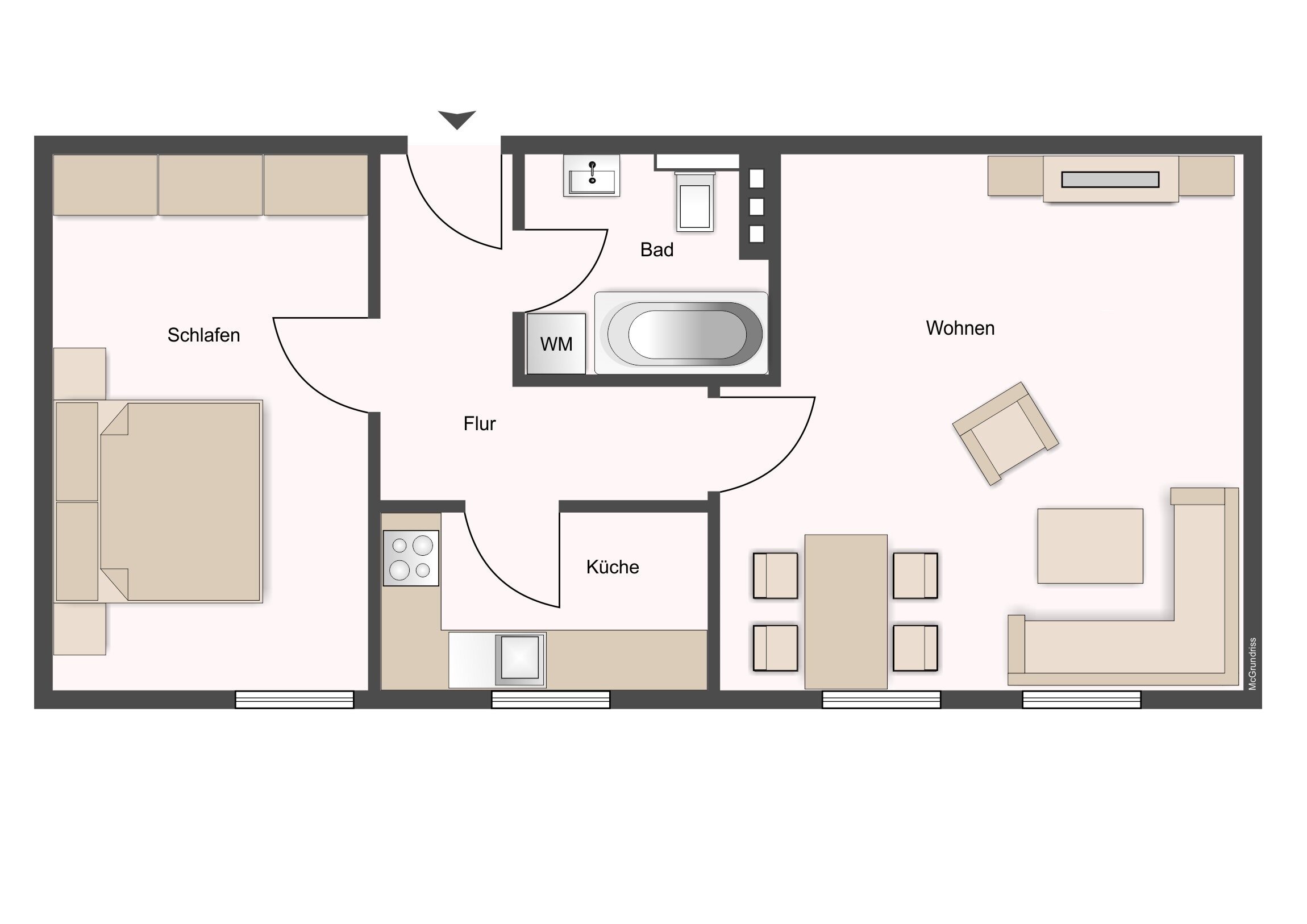 Wohnung zur Miete 350 € 2 Zimmer 50,8 m²<br/>Wohnfläche 1.<br/>Geschoss Heidestraße 3 Salzmannstraße Magdeburg 39112