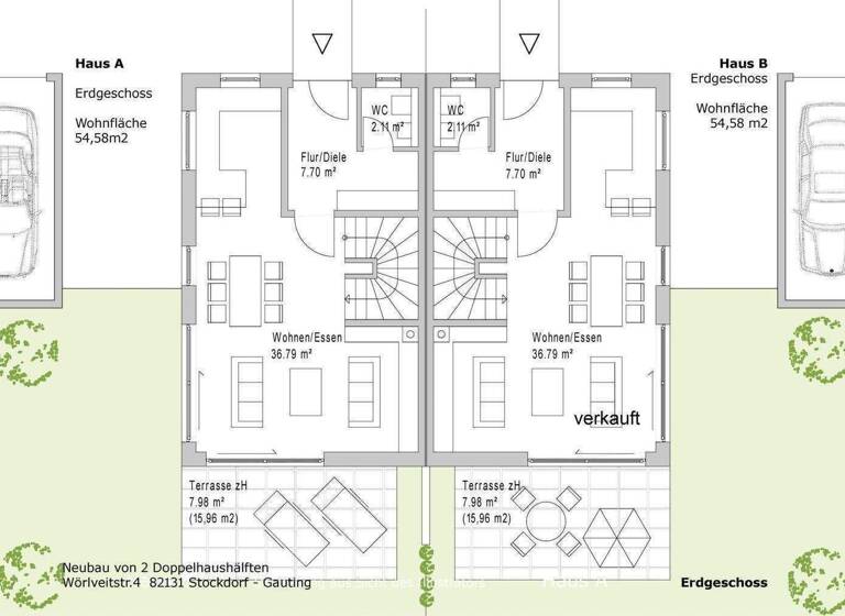 Doppelhaushälfte zum Kauf provisionsfrei 1.439.000 € 6 Zimmer 141 m² 298 m² Grundstück Wörlveitstraße 4 Stockdorf Gauting 82131