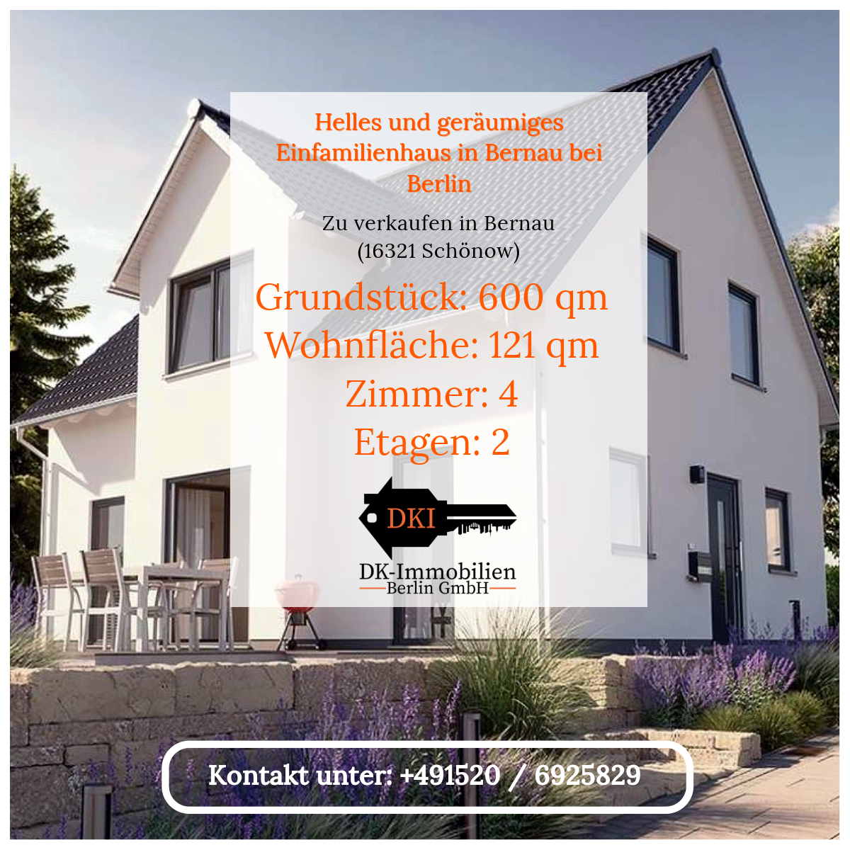 Einfamilienhaus zum Kauf 505.120 € 4 Zimmer 121 m²<br/>Wohnfläche 600 m²<br/>Grundstück ab sofort<br/>Verfügbarkeit Auguststraße 6 Schönow Bernau 16321