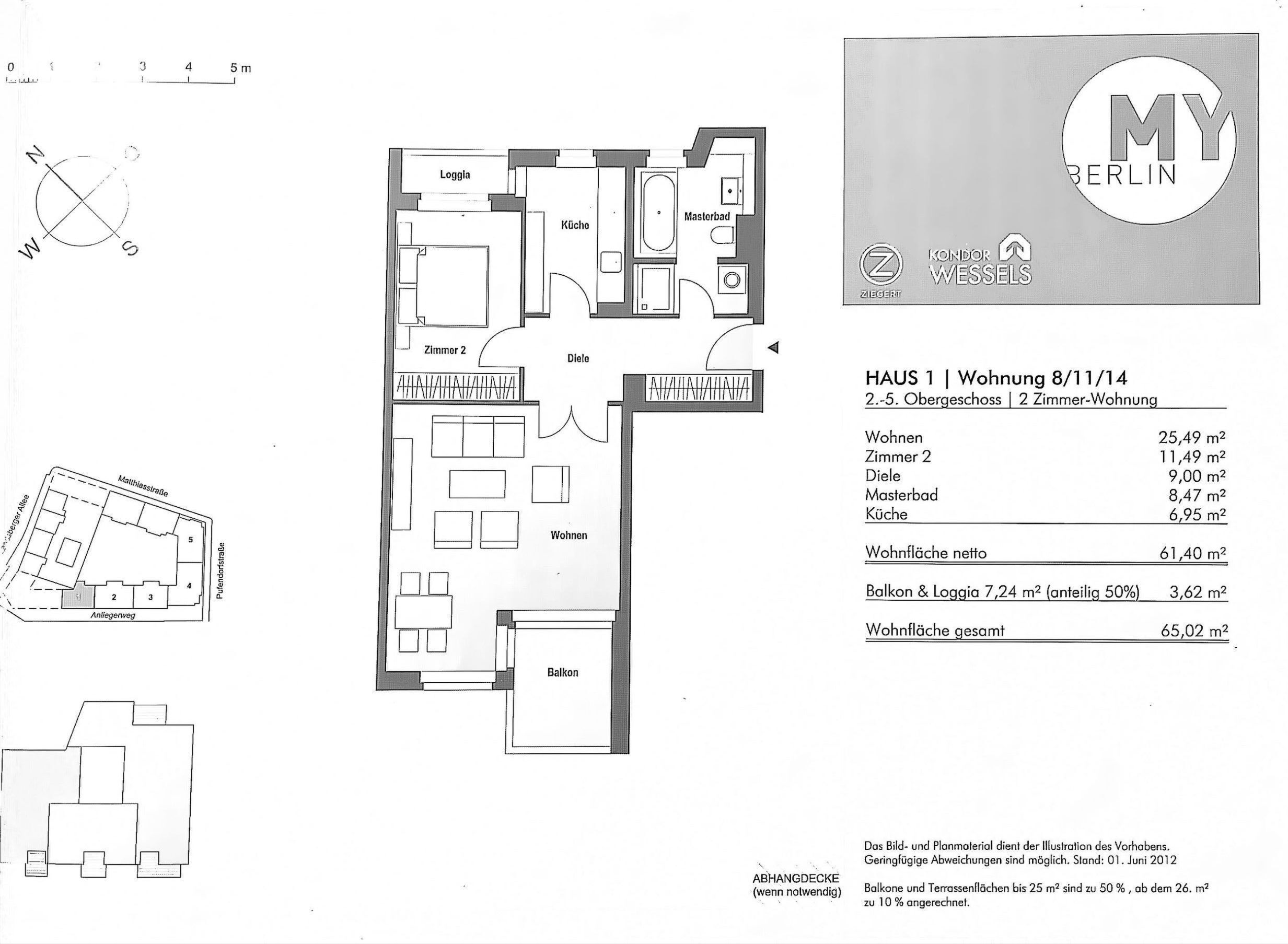 Wohnung zum Kauf provisionsfrei 515.000 € 2 Zimmer 61,4 m²<br/>Wohnfläche 2.<br/>Geschoss Pufendorfstraße 6b Friedrichshain Berlin 10249