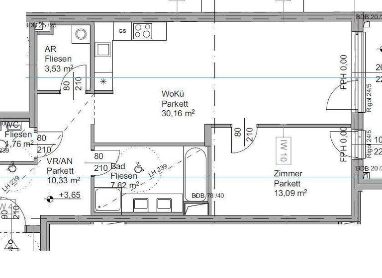 Wohnung zur Miete 1.275 € 2 Zimmer 1. Geschoss Wien 1020