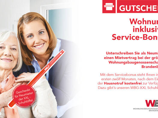 Wohnung zur Miete 301 € 2 Zimmer 41,8 m² 2. Geschoss Emsterstraße 1 / 219 Nord Brandenburg 14770