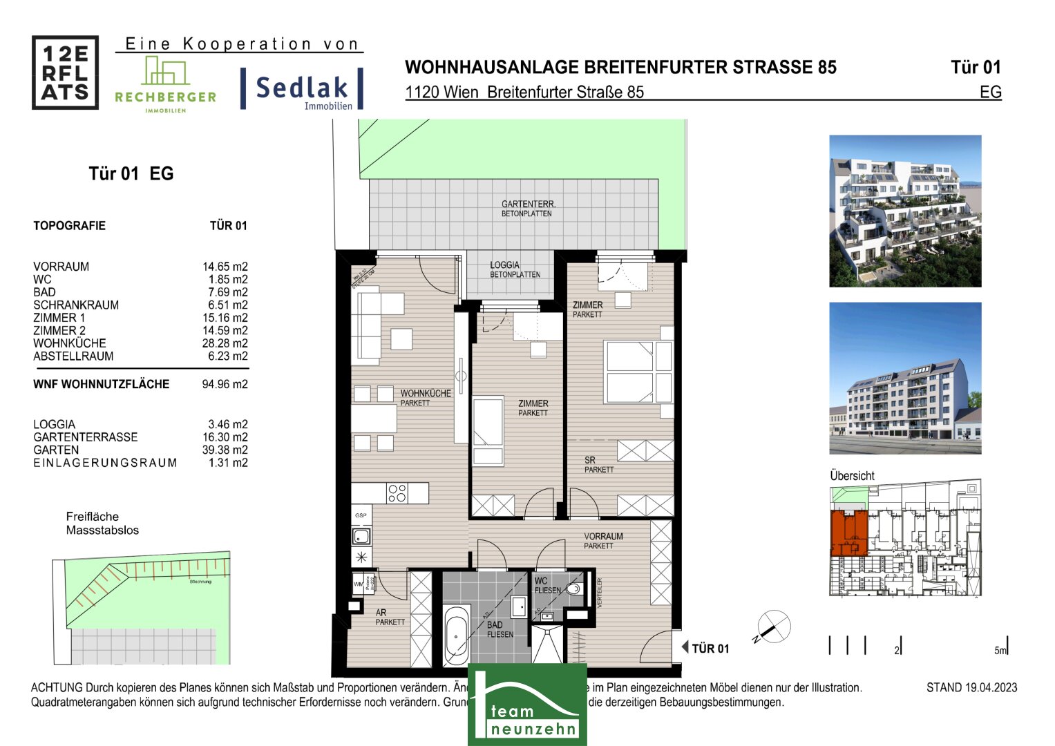 Wohnung zum Kauf provisionsfrei 546.296 € 3 Zimmer 95 m²<br/>Wohnfläche EG<br/>Geschoss Breitenfurter Straße 85 Wien 1120