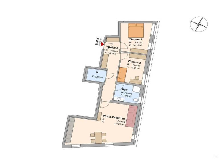 Wohnung zum Kauf 309.000 € 3 Zimmer 86 m² 1. Geschoss Schubert Straße 39 Leibnitz 8430
