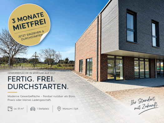 Büro zur Miete - Erstbezug provisionsfrei 25 € Morsum Sylt 25980