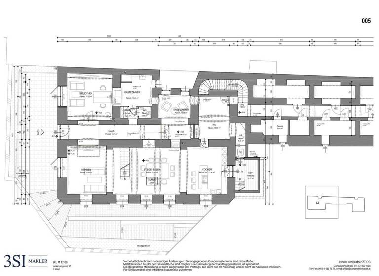 Maisonette zum Kauf 2.465.000 € 3,5 Zimmer 242,5 m² EG Theresianumgasse 10 Wien 1040