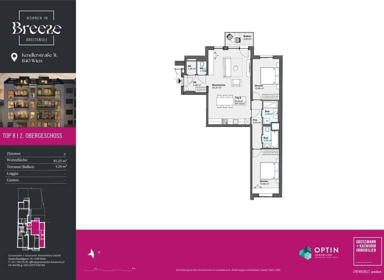 Wohnung zum Kauf - Erstbezug 492.657 € 3 Zimmer 81,3 m² frei ab 01.12.2027 Wien 1140