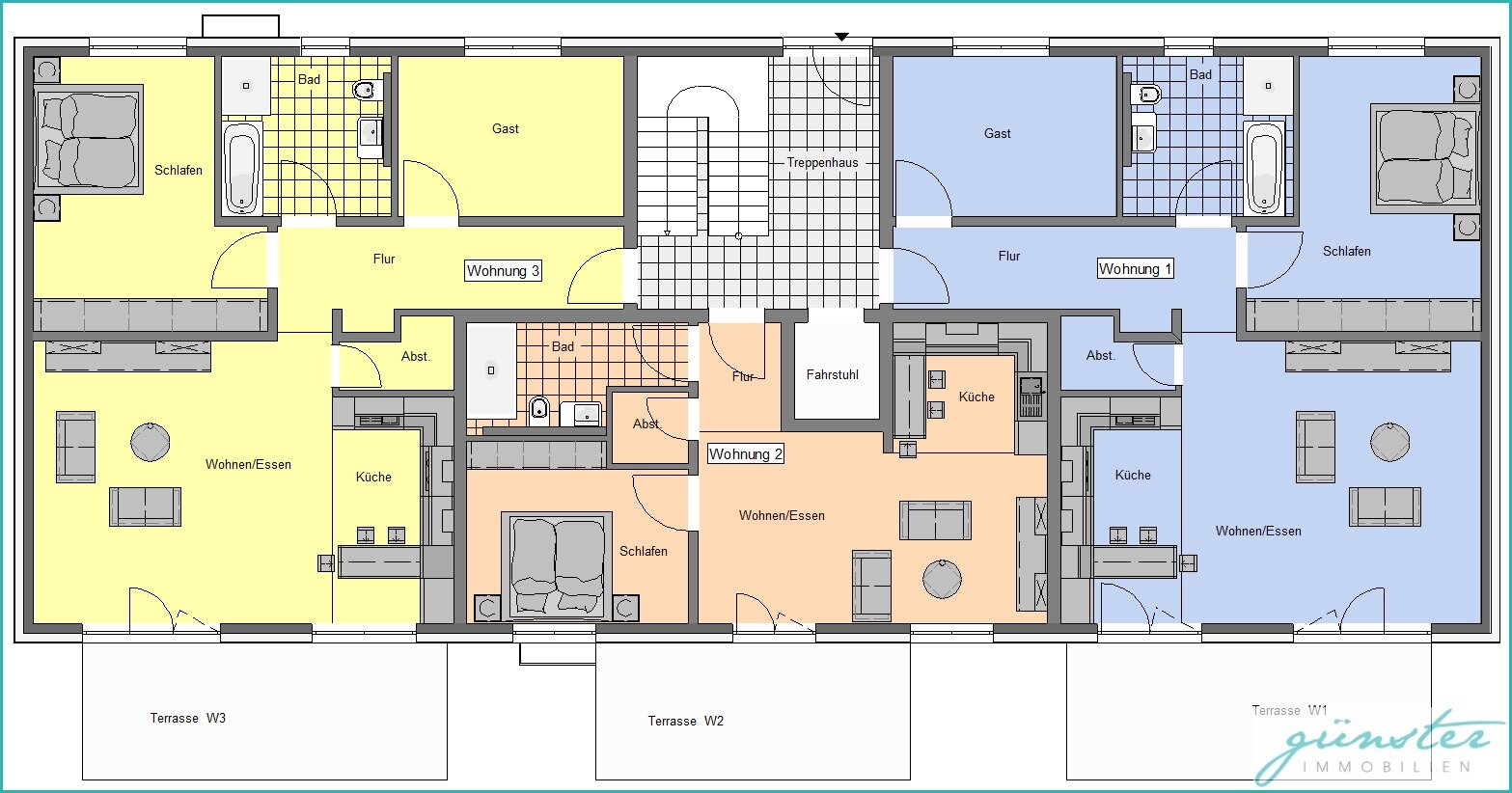 Terrassenwohnung zum Kauf provisionsfrei 234.000 € 2 Zimmer 58,1 m²<br/>Wohnfläche Rotherbachstraße 66 Oberaden Bergkamen 59192