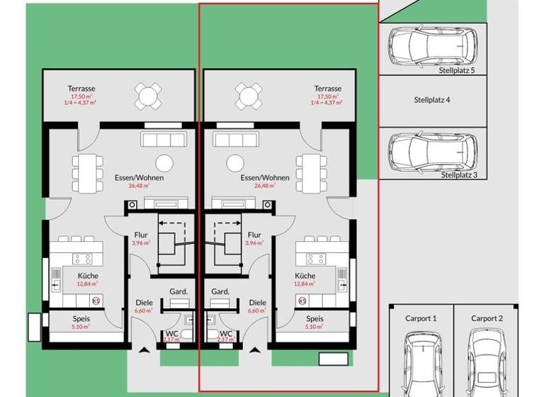 Doppelhaushälfte zum Kauf - Erstbezug 1.249.000 € 6 Zimmer 157,2 m² 300 m² Grundstück Benediktbeuern 83671