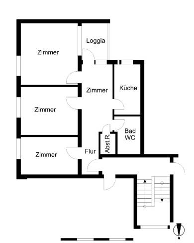 Wohnung zur Miete 505 € 3 Zimmer 73,6 m² 1. Geschoss Bütteler Straße 39 Twischkamp Bremerhaven 27568