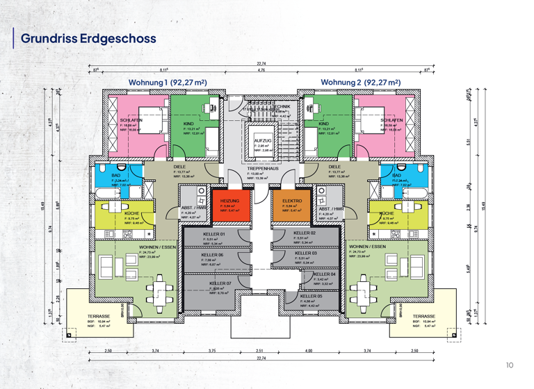 Wohnung zum Kauf - Neubau provisionsfrei 360.000 € 3 Zimmer 92 m²<br/>Wohnfläche EG<br/>Geschoss Schlitzer Str. 21 Großenlüder Großenlüder 36137
