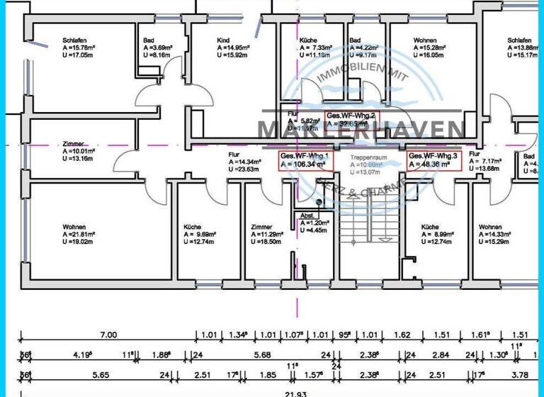 Wohnung zur Miete 450 € 2 Zimmer 48 m² 1. Geschoss Innenstadt Wilhelmshaven 26382