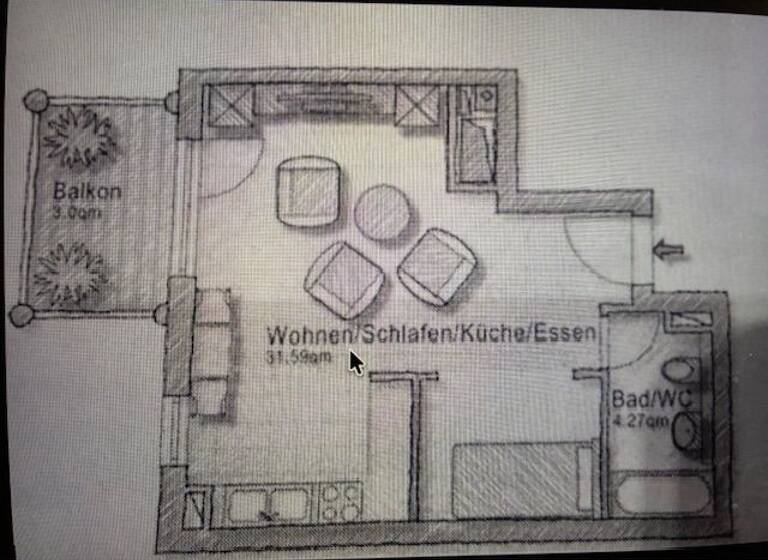 Studio zur Miete 510 € 1,5 Zimmer 39 m² Geschoss 1/3 frei ab 01.05.2026 Königsbrunn 86343