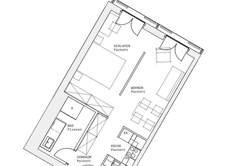 Wohnung zur Miete - Erstbezug 904 € 2 Zimmer 44,5 m² 13. Geschoss Wien 1220