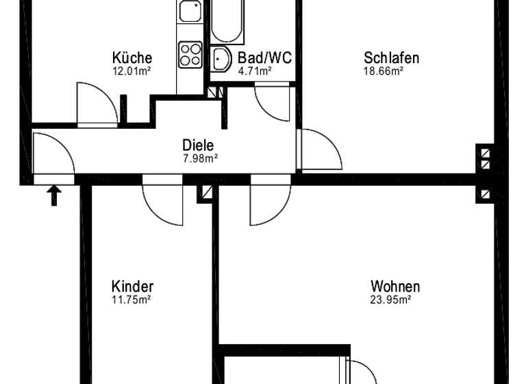 Wohnung zum Kauf provisionsfrei 249.000 € 3 Zimmer 77,2 m² EG Auf dem Streitacker 27 Gremberghoven Köln 51148