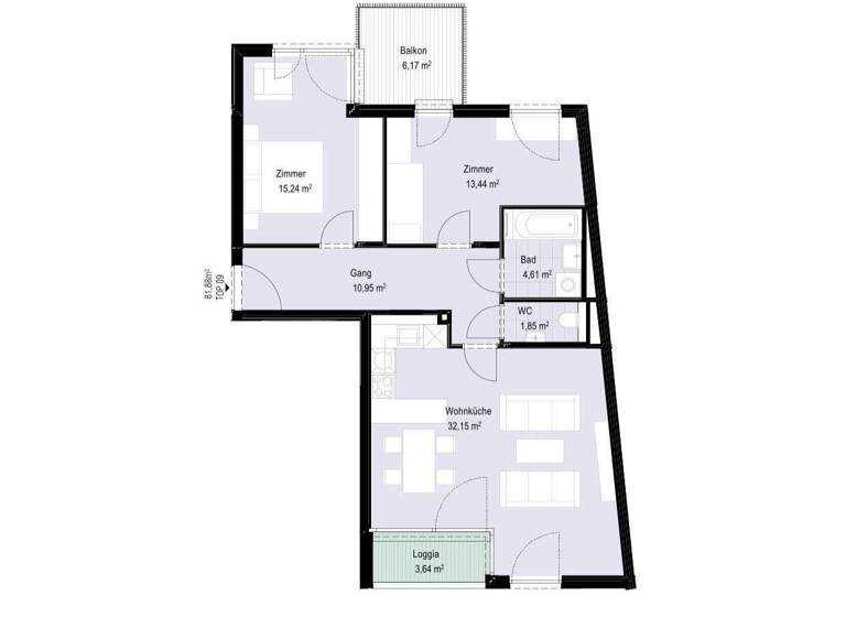 Wohnung zum Kauf - Erstbezug 705.300 € 3 Zimmer 82 m² 2. Geschoss Wien 1180