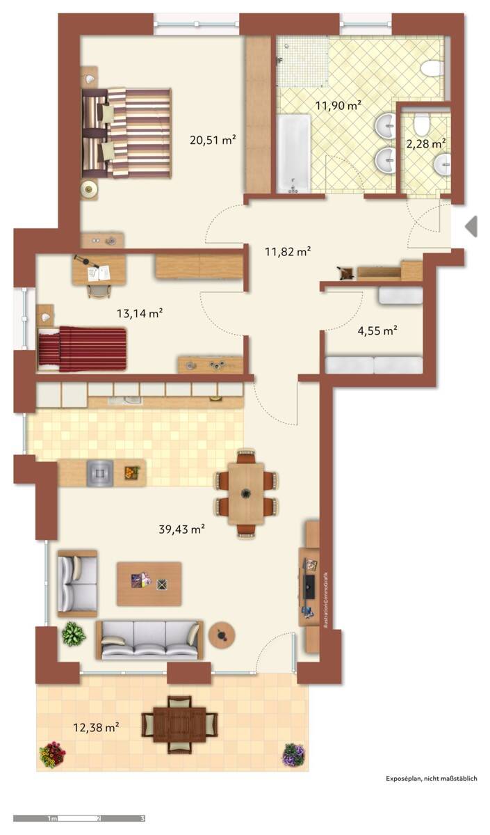 Wohnung zur Miete 1.210 € 3 Zimmer 109,9 m²<br/>Wohnfläche Langen Geestland-Langen 27607