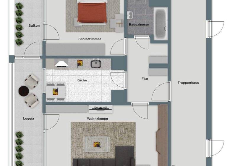 Wohnung zur Miete 800 € 2 Zimmer 63,8 m² 7. Geschoss Herrenbach Augsburg 86161