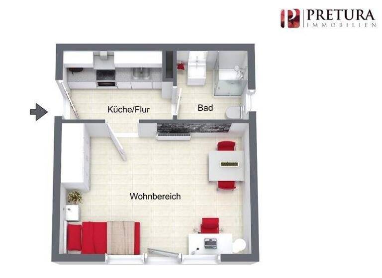 Studio zur Miete 445 € 1 Zimmer 24 m² Hardenburg Bad Dürkheim / Hardenburg 67098