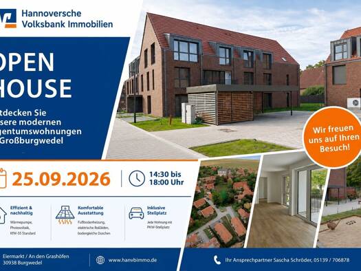 Wohnung zum Kauf - Erstbezug provisionsfrei 502.780 € 3 Zimmer 91,9 m² Eiermarkt 27 Großburgwedel Burgwedel 30938