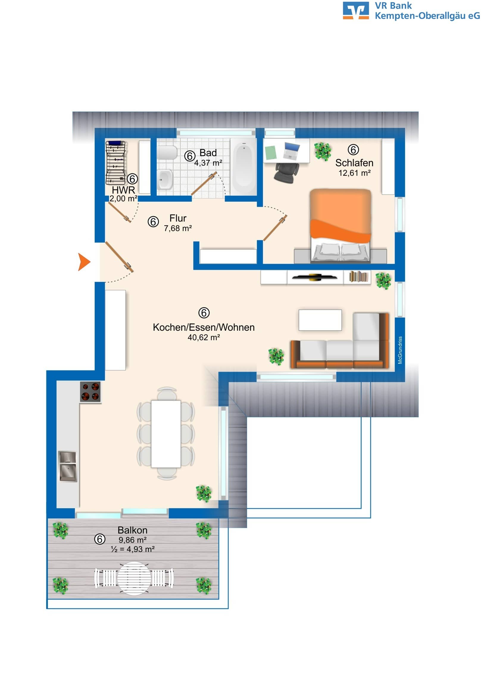 Wohnung zum Kauf provisionsfrei 382.713 € 2 Zimmer 72,2 m²<br/>Wohnfläche Dietmannsried Dietmannsried 87463