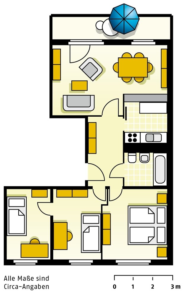 Wohnung zur Miete 475 € 4 Zimmer 67,4 m²<br/>Wohnfläche 5.<br/>Geschoss Frankfurter Straße 6 Ströbitz Cottbus 03046