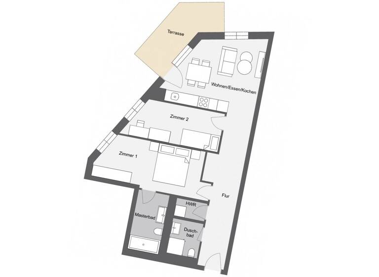 Terrassenwohnung zur Miete 1.430 € 3 Zimmer 84,3 m² 1. Geschoss Geschwister-Grünbaum-Straße 17 Käfertal Mannheim 68309