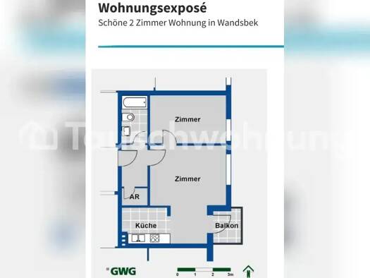 Wohnung zur Miete Tauschwohnung 400 € 2 Zimmer 45 m² Sasel Hamburg 22047