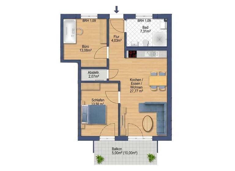 Wohnung zum Kauf provisionsfrei 320.144 € 3 Zimmer 72,8 m² 2. Geschoss Mammingerschwaigen Mamming 94437