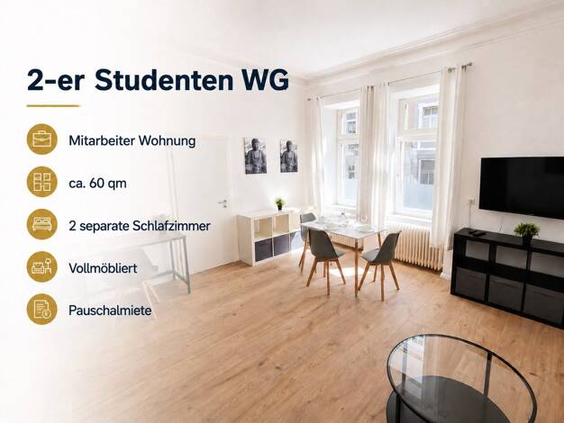 Wohnung zur Miete auf Zeit 1.480 € 3 Zimmer 60 m² frei ab sofort Aachen Aachen - Mitte 52070
